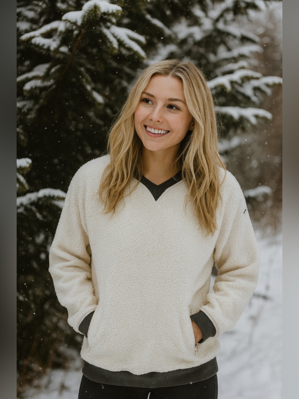 Columbia Cream Fleece Pullover Sweater